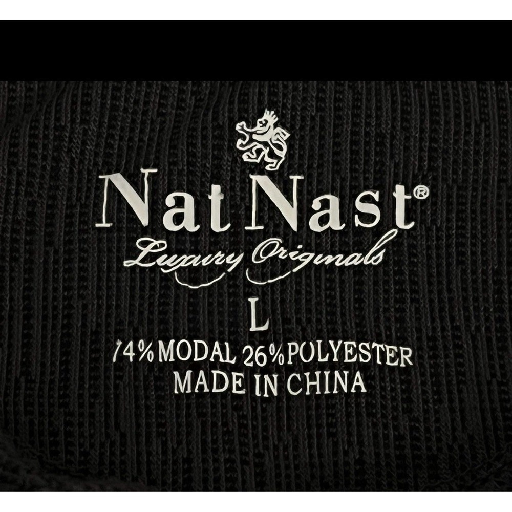 Nat Nast Black Polo Shirt Size L Short Sleeve Modal Polyester Blend Adult - Picture 8 of 11